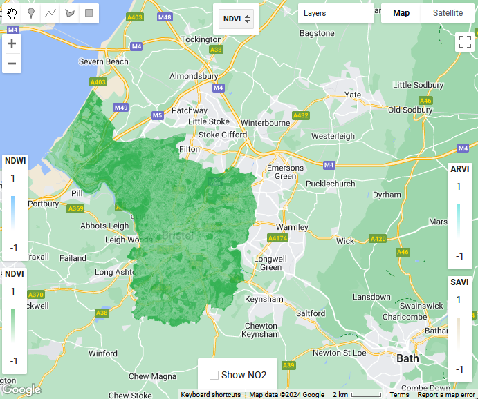 NDVI for Bristol